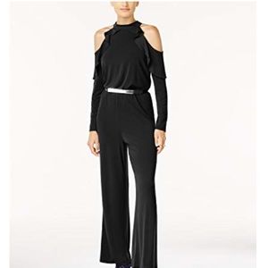 🌵NWT Thalia Sodi  Belted Cold-Shoulder Jumpsuit